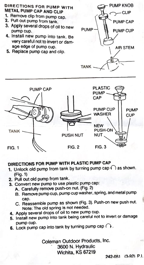 Coleman 242M5305 Lantern Pump Plunger Kit with Leather Pump Cup