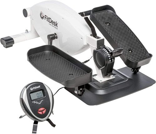 FitDesk Under Desk Bike Exercise Machine, Compact Magnetic Pedal Exerciser, Mini Elliptical, Quiet Seated Cardio Trainer for Home Office Workouts, Adjustable Resistance Bike for Desk Fitness