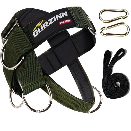 【GurZinn】 Neck Harness Trainer - Adjustable 40" (100cm) Heavy Duty Rope & Neoprene Padding | Improve Neck Strength & Reduce Neck Pain | Gym & Home Use