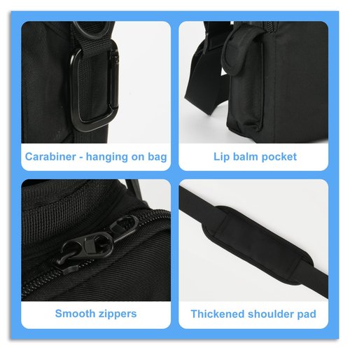 Xxerciz Water Bottle Carrier Bag for Owala FreeSip 24oz 32oz Water Bottle, Portable Water Bottle Holder with Phone Pocket Adjustable Shoulder Strap Carabiner for Walking Camping Hiking (Black)