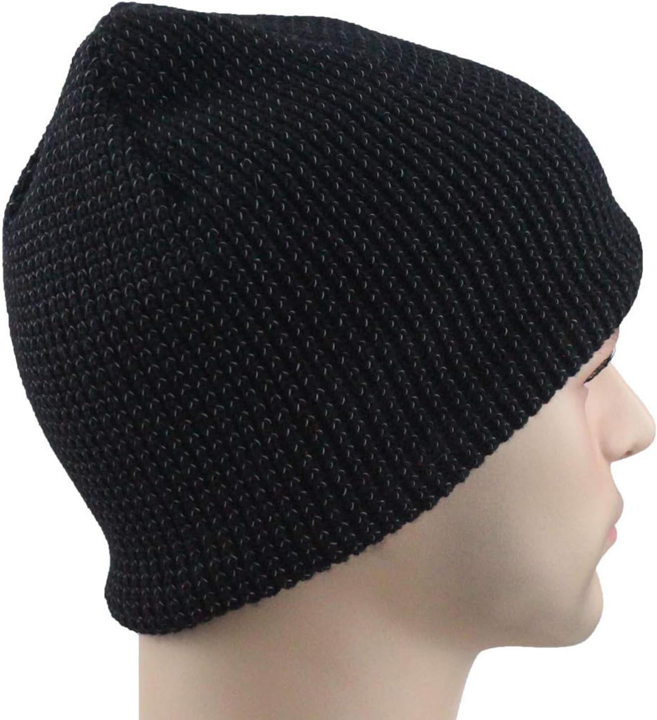 Reflective Hat for Men Women Reflective Running Beanie Hat Black Night Running Walking Winter Beanie Hat Fishing Hat
