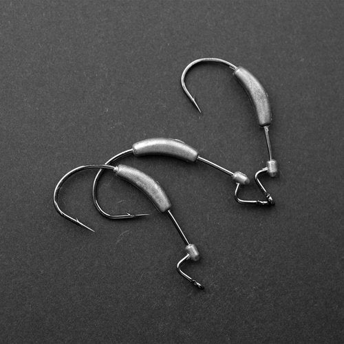 Weighted Swimbait Hooks with Molded Bait Keeper, Equipped with Weedless EWG Worm Fishing Hooks 1/16 1/8 3/16 1/4oz 2/0 3/0 4/0 5/0 Assorted (15 PCs)