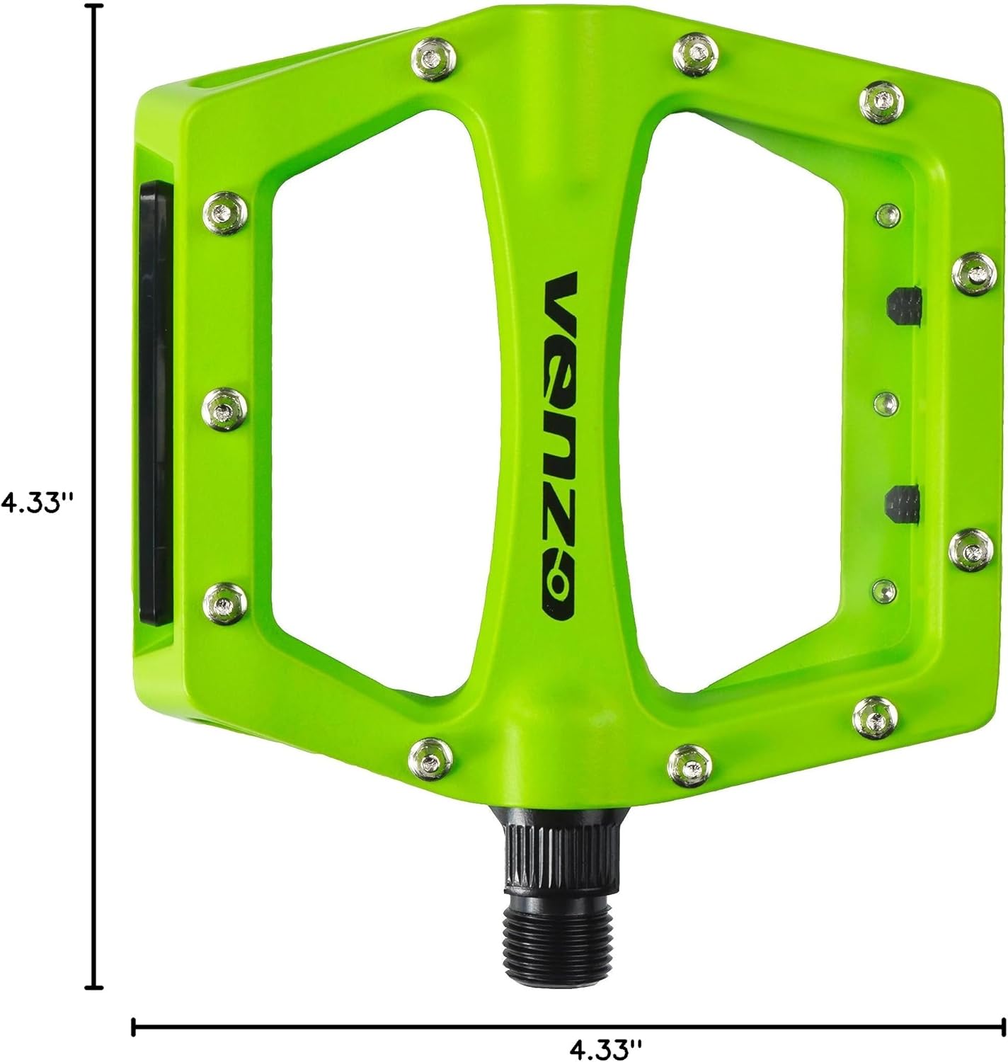 Venzo BMX MTB Bike Pedals with Removable Reflectors - Large Flat Platform Anti-Skid Cycling Pedals - White Color with Die-Cast Aluminium Body 9/16" Cr-Mo Axle - Great for Mountain Bikes BMXs
