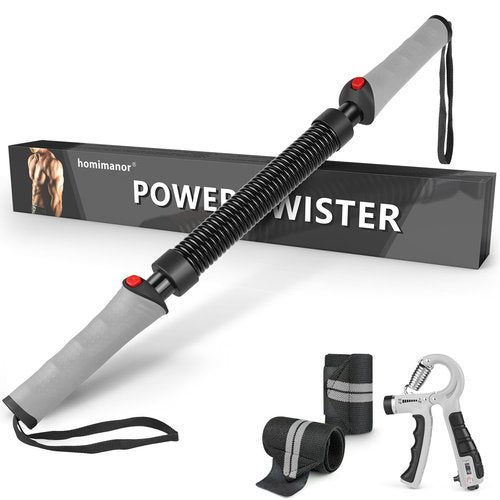 homimanor Adjustable Power Twister Bar - Chest Workout Equipment Arm Exerciser for Shoulder, Forearms, Biceps and Back, Home Gym Upper Body Workout Equipment for Men (44-88 lbs)