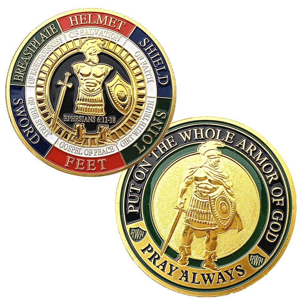 Armor of God Challenge Coin,Prayer Coin Collector's Medallion