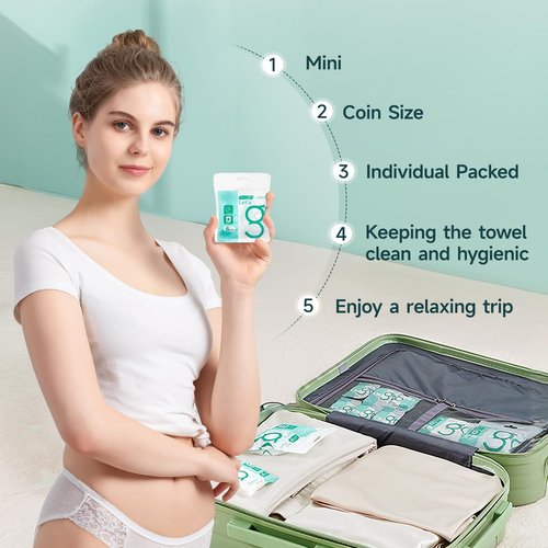 Disposable Towel Thicker Compressed Towel Large Size Coin Tissue Portable Towelettes Washcloth Reusable for Travel Hotel Camping Hiking Outdoor Sports Salon 30 PCS