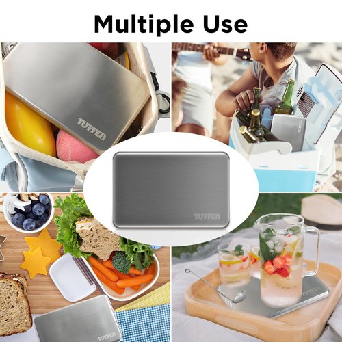 Tuffen Ice Packs for Lunch Boxes, Stainless Steel Cooling Pack for Cooler 3 Packs Combo