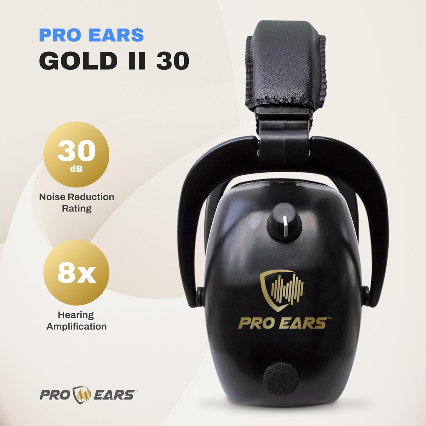 Pro Ears Gold II 30 Electronic Hearing Protection, Military Grade Tactical Ear Muffs, NRR 30 DB