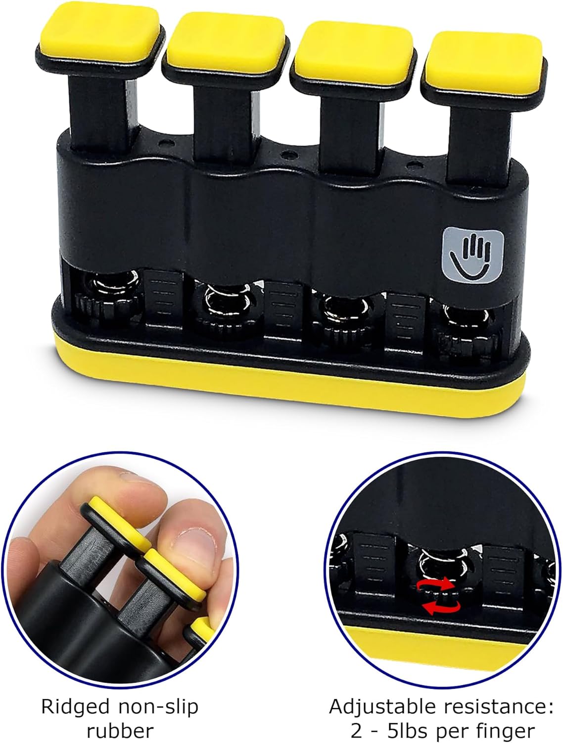 THE FINGER BLITZER - adjustable finger strength trainer and grip exerciser – the ultimate lower resistance hand conditioning rehab and therapy device, practice aid and instrument warm-up tool