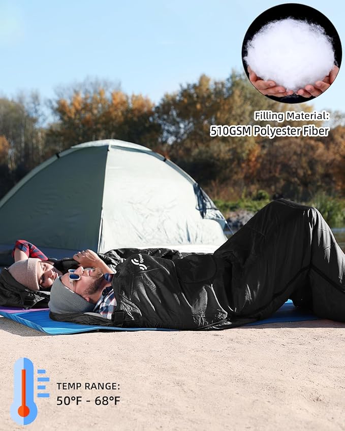 Sportneer Sleeping Bags for Adults, Warm & Cold Weather Sleeping Bag for Adults Kids Boys Girls - Lightweight Compact Camping Gear Equipment, Traveling, Backpacking, Hiking