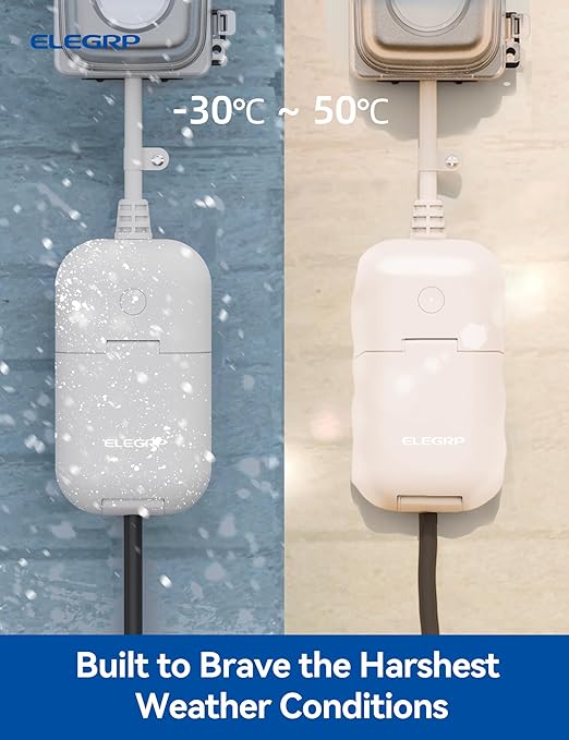 ELEGRP PQR11 Outdoor Smart Dimmer Plug Waterproof IP66, Smart WiFi Plug Compatible with Alexa & Google Assistant, Outdoor Dimmer for String Lights, No Hub Required, UL Certified, 2 Pack, Grey
