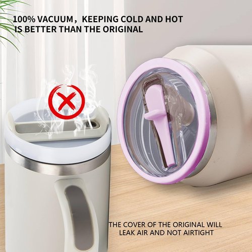 Stanley Replacement Leak Proof Tumbler Lid With Straw - Fit For 64oz Adventure Quencher and Quencher 2.0 (Purple, 40oz)