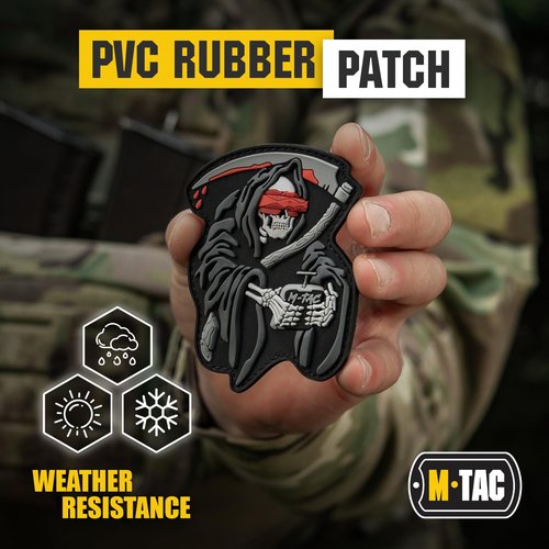M-Tac Morale Patches 3D PVC - Tactical Patches for Vest, Backpacks, Hats Us Army Skull Patch -Tactical Patch Military Hook Fasteners FPV Operator (Black)