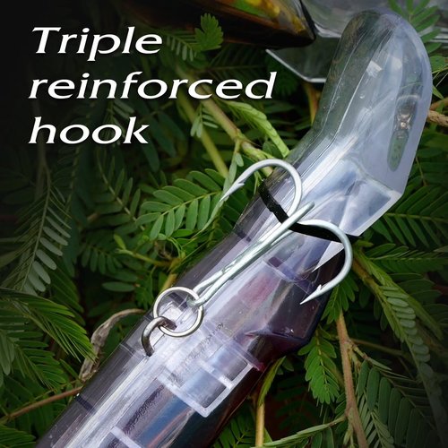 Wondersee Squid Fishing Bait Soft Hard Lures Kit Swimbait Crankbait Jig Simulation Weighted Holographic 4 PCS, Red & Black