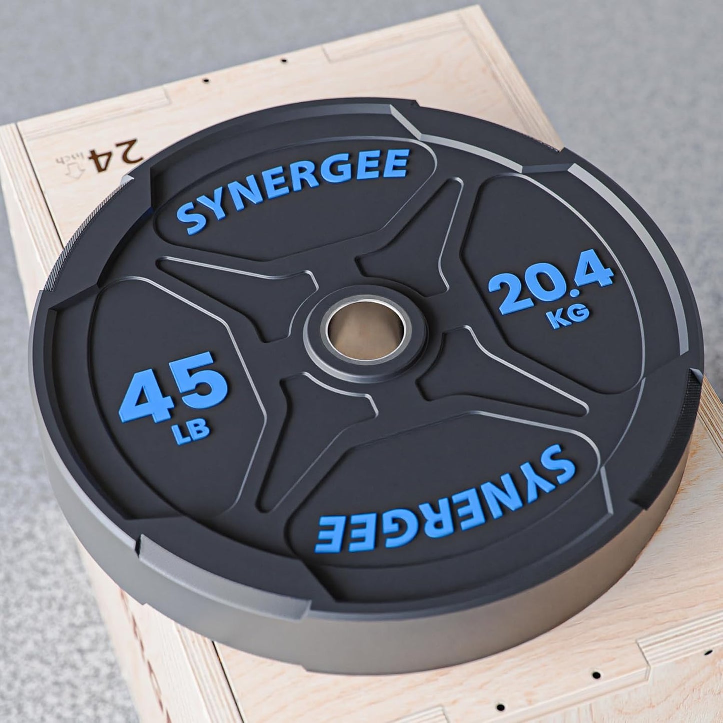 Synergee Bumper Plates – Durable Olympic Weight Plates, Low-Bounce Rubber for Strength Training, Powerlifting, and Functional Workouts.