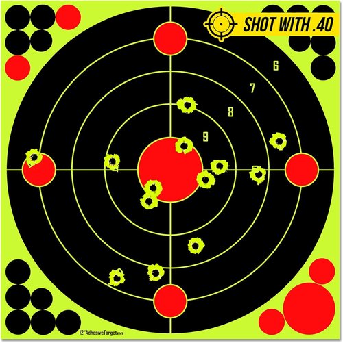 ATFLBOX 25Pack Shooting Target 12 Inch Bulleye Super Splatter Paper Target and Adhesive Target.Shooting Outdoor and Indoor ranges.Rective for Rifle - Pistol - Airsoft - Air Rifle