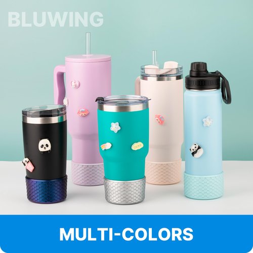 Bluwing Mermaid Silicone Boot for Stanley Cup 40/30/20 oz, Bottom Protector for Stanley IceFlow 20/30 oz and Hydroflask 12-24 oz, Anti-Slip Bottle Bottom (Royal Blue)