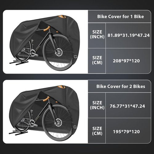 Bike Cover Waterproof Outdoor, Bicycle-Covers for 1 Bike, 600D Heavy Duty Rain Sun Dust Wind Proof Cover, Bicycle-Rack Covers for Single Bike on Car Hitch Travel Storage