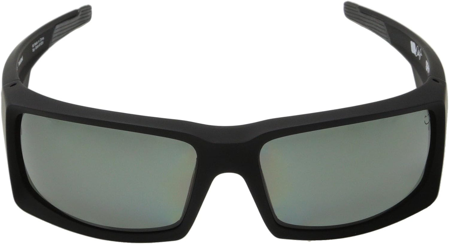 Spy Optic General Sunglasses Matte Black with Grey Green Polarized Lens + Hard Case