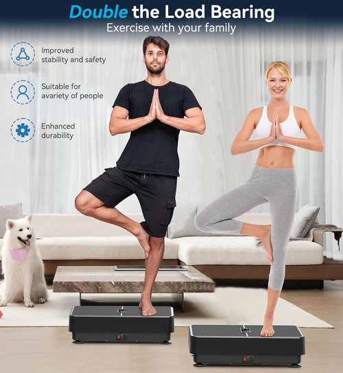 Vibration Plate Exercise Machine, Whole Body Vibrating Plate for Lymphatic Drainage, 400 lbs Weight Capacity Platform with 99 Speeds and 5 Modes Switching Exercise Machines (Black)