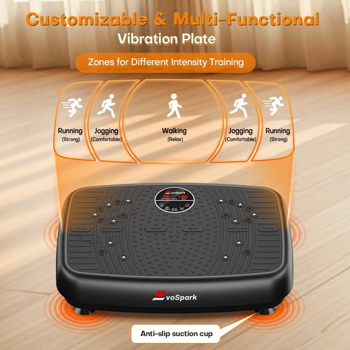 Vibration Plate Exercise Machine, 2025 Upgraded Double Motors Vibration Plate for Lymphatic Drainage, EvoSpark 3D PRO Vibration Plates for Weight Loss,450 Lbs Capacity Vibrate Fitness Platform