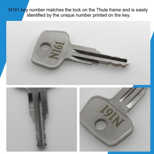 N161 Errebi Thule Key Replacement,Car Rack Replacement Keys for Roof Racks,Carriers,Crossbars - Codes N161[2 pcs]