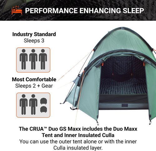 Crua Duo Outdoor Camping Tent – 2 Person Tent for Camping, Easy Pop-up Assembly, Lightweight and Waterproof Outdoor Gear for Hiking Backpacking, Weather Resistant