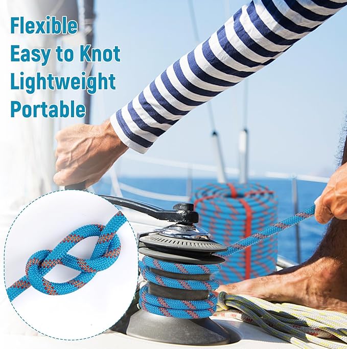 Arborist Rope Climbing Rope 48 Strands Tree Rope 1/2 Inch for Climbing Tree Swing Pulling Sailing
