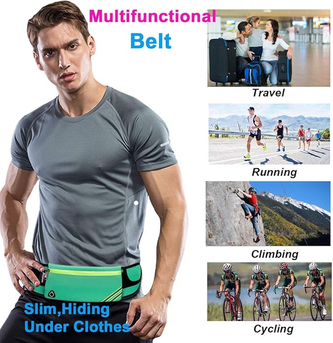 Fanny Pack Waist Pack,Running Belt for Phone,Cool Gifts Presents ideas for Runners Mom Christmas,Travel Money Belt Cell Phone Holder for Dog Walking, Fitness, Exercise, Hiking Lake Blue