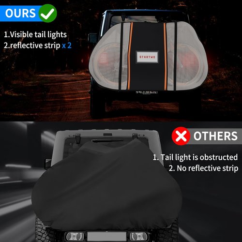 STARTWO Bike Cover for Transport On Rack, Bicycle Cover Outdoor Storage Waterproof for Transport 2 Bikes on Car Rear, with Two Elastic straps and License Plate Window, Visible tail lights