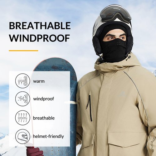 baleaf Balaclava Ski Face Mask for Men Women Sheisty Mask UV Sun Protection Black Full Face Cover for Motorcycle Cycling Work