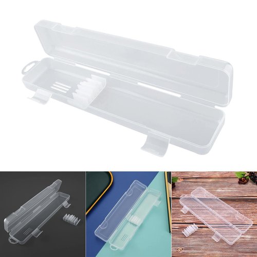 OriGlam Transparent Tableware Storage Case, Portable Flatware Utensil Box, Clear Cutlery Organziers Container for Spoon Fork Chopsticks for Travel Camping Picnic (B)