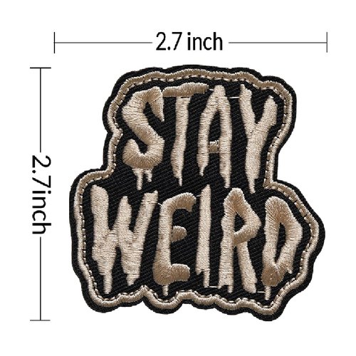 Stay Weird Patches, Funny Tactical Military Morale Patch for Tactical Gear, Pack of 2