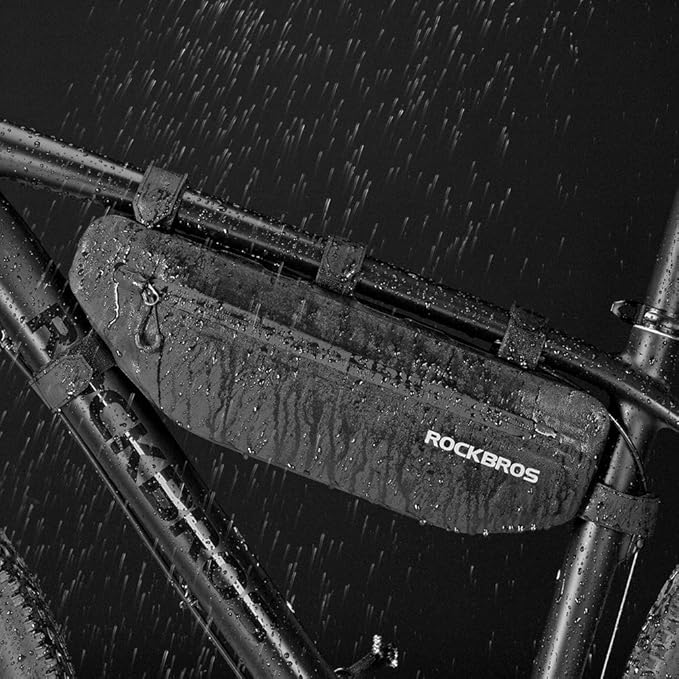 ROCK BROS Bike Frame Bag Waterproof Bike Triangle Bag Bicycle Under Top Tube Bag Corner Pouch Storage Bag Approx. 3 Litres for Cycling Accessories