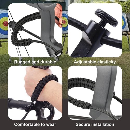 KURUGEILI Archery Bow Sling Adjustable Wrist Sling Strap Braided Bow Sling for Compound Bow Hunting Shooting