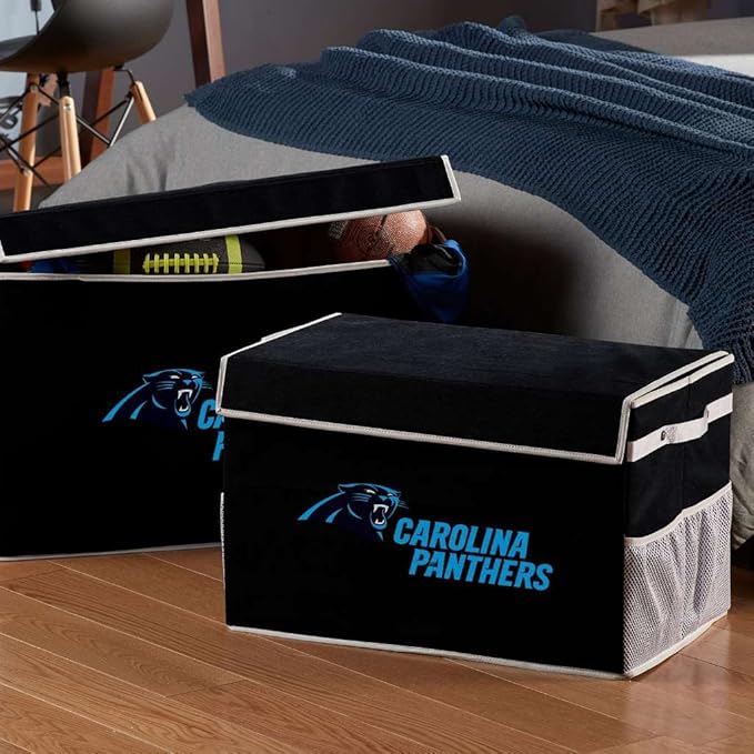 Franklin Sports NFL Storage Footlocker Bins - Large Folding Organizer Containers - NFL Team Office, Bedroom + Living Room Décor - Large + Small Bins