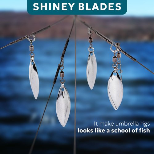 SF 4 Blades Alabama Rigs 5 Arms Umbrella Fishing Rigs Lure for Bass Fishing Bait Rigs 9.1inches/23cm