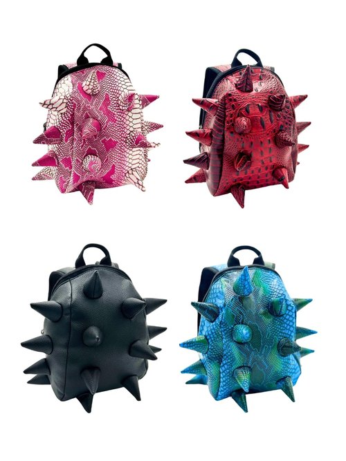 Madpax Blue Mamba Spike Mini Travel Backpack | Edgy Faux Leather Bag with Spikes, Compact Design, Durable & Water-Resistant | Ideal for Everyday Use, or Work
