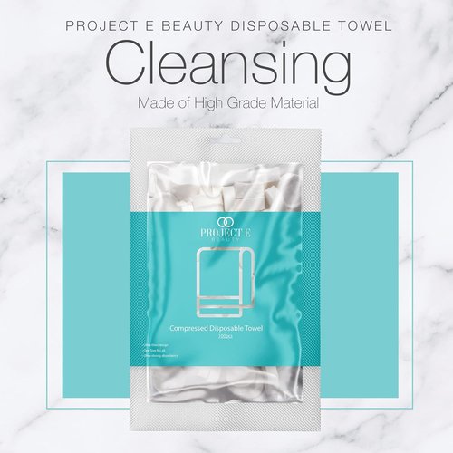 100pcs Disposable Cotton Compressed Towel by Project E Beauty | Cotton Coin Towel | Soft & Absorbent | Portable for Travel, Outdoors & Camping | Sports Gym & Beauty Salon (100, Compressed Towel)