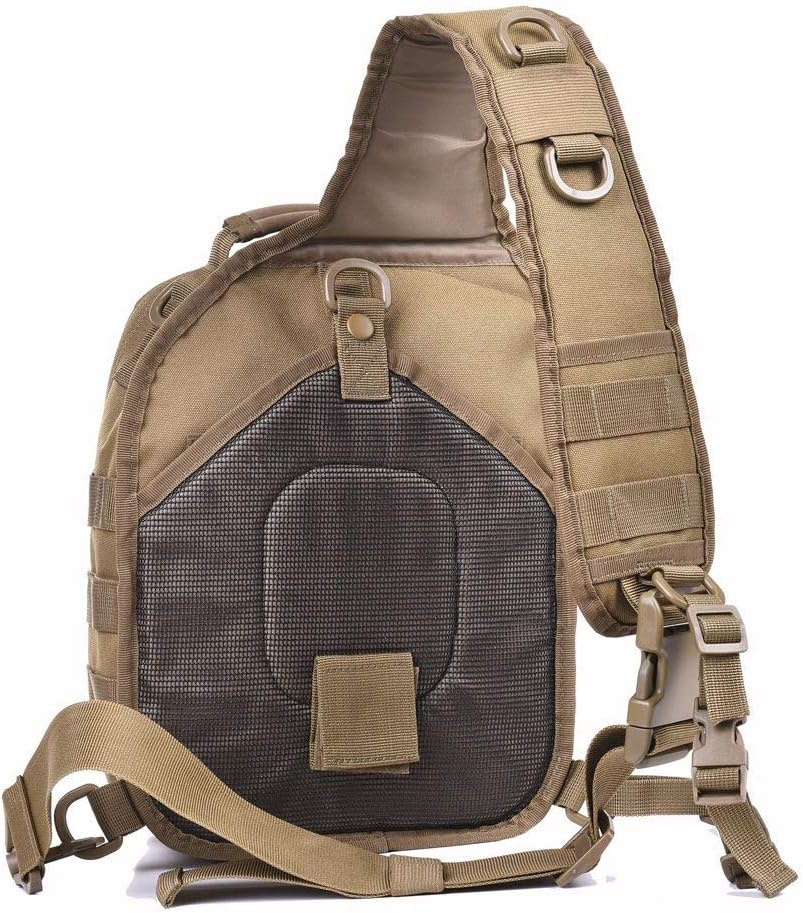 REEBOW GEAR Tactical Sling Backpack Rover Shoulder Sling Pack (Black)