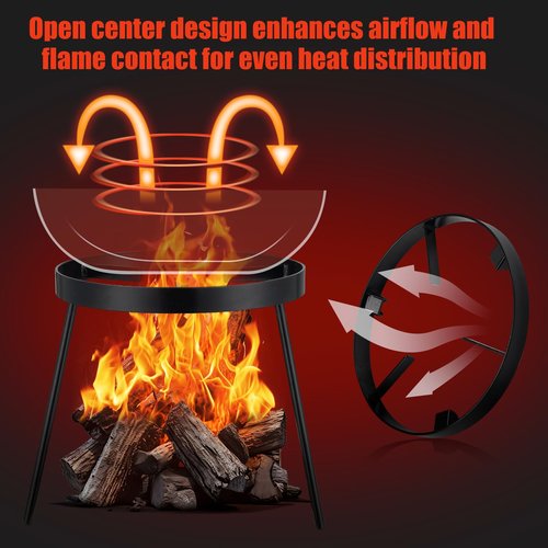 Campfire Tripod for Cooking - Campfire Cooking Equipment, Outdoor Fire Pit Stand, Portable Cast Iron Open Camping Tripod cookware for Dutch Oven,Grill,Lodge,firepit