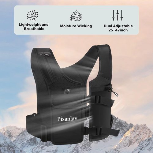 Running Vest, Reflective Running Vest with 500ml Hydration Bottle, Adjustable Waterproof Running Phone Holder with Chest and Waist Straps for Running, Hiking, Fitness, and Climbing（Large）