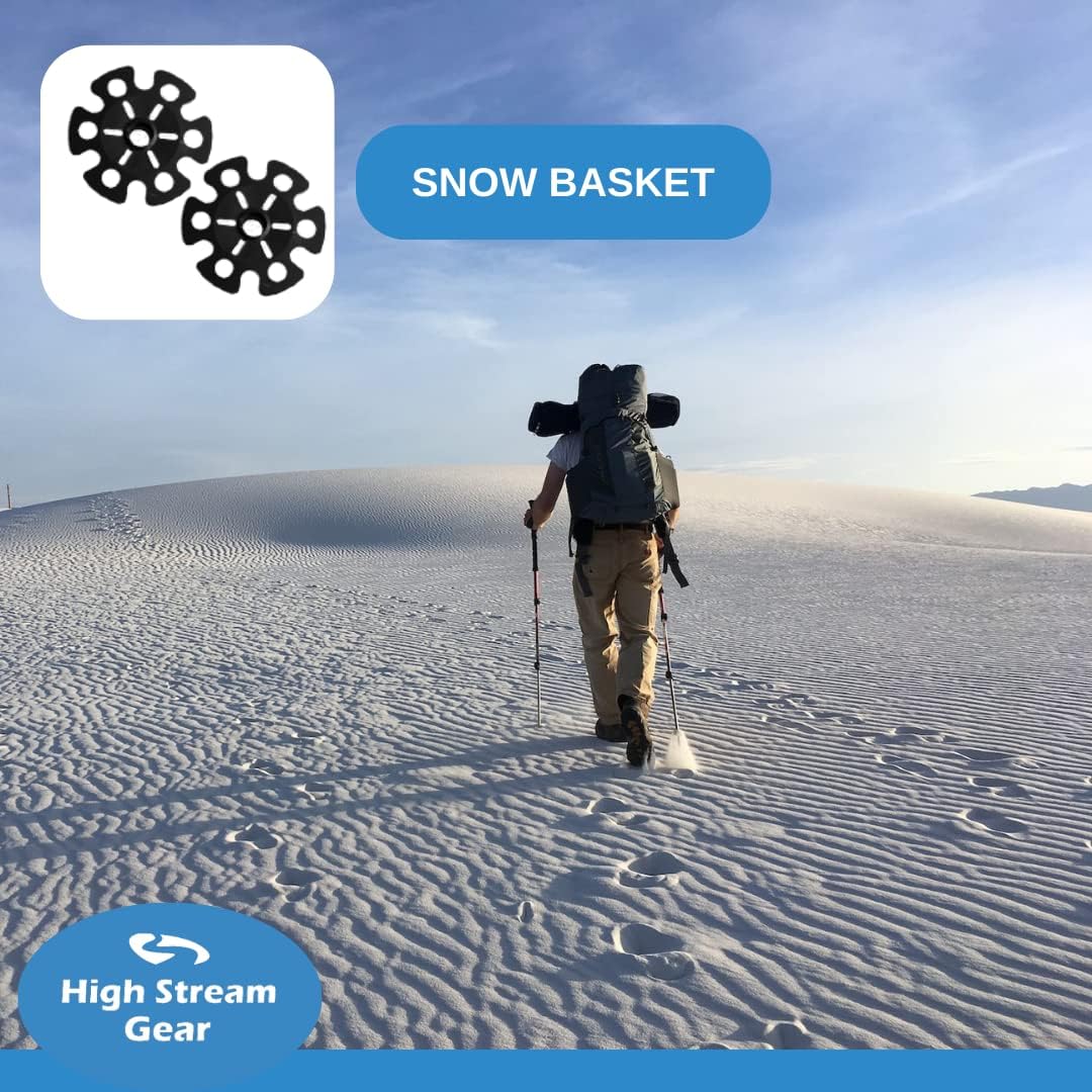 Trekking Poles Accessories. A Replacement Set of 2 Rubber Tips and 2 mud Baskets for All Weather and All Terrain. Fits Most Standard Trekking/Hiking/Walking Poles/Sticks