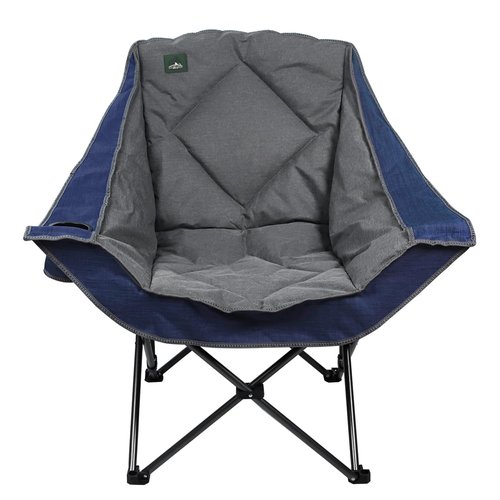 Northroad Oversized Foldable Camping Chair, Outdoor Padded Lawn Chair w/Cup Holder,Carry Bag for Beach, Hiking, and Picnics,Heavy-Duty 300-lbs Capacity, Blue
