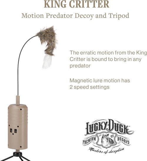 Lucky Duck King Critter, Erratic Motion Predator Decoy and Tripod