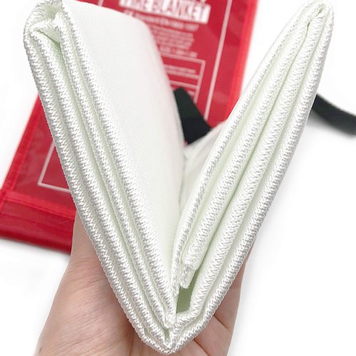 FYJENNICC Fiberglass Fire Blankets for Home and Kitchen Camping Car Office Warehouse Emergency Survival Safety (White 2 Pack)