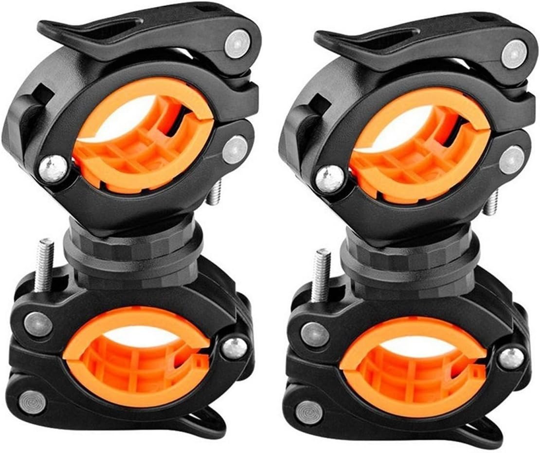 [2 Pack] Vonpri Flashlight Holder, Mount Bicycle Mounting Bracket Flashlight Holder Torch Clip 360º Rotation