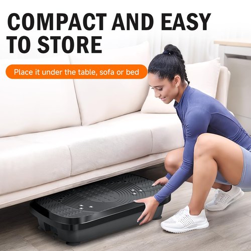 Vibration Plate Exercise Machine, Whole Body Workout Vibration Plate for Lymphatic Drainage, 240 Adjustable Speeds Power Vibrating Plate Home Fitness Platform for Shaping, Max Weight 330lbs