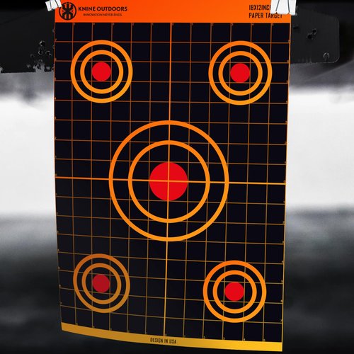 KNINE OUTDOORS Shooting Paper Targets for Shooting Range, 12x18 inch, Bulk for Hunting, Handguns, Pistols, Rifles, Axis Design (25 Pack)