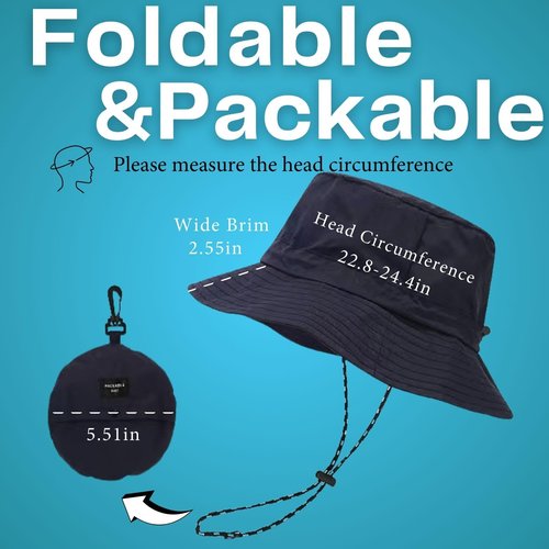 Soxbang Waterproof Bucket Rain Hat,Foldable Outdoor UV Protection Sun Hats and Quick Dry Boonie Hat for Fishing,Hiking,Camping-(Grey+Khaki)